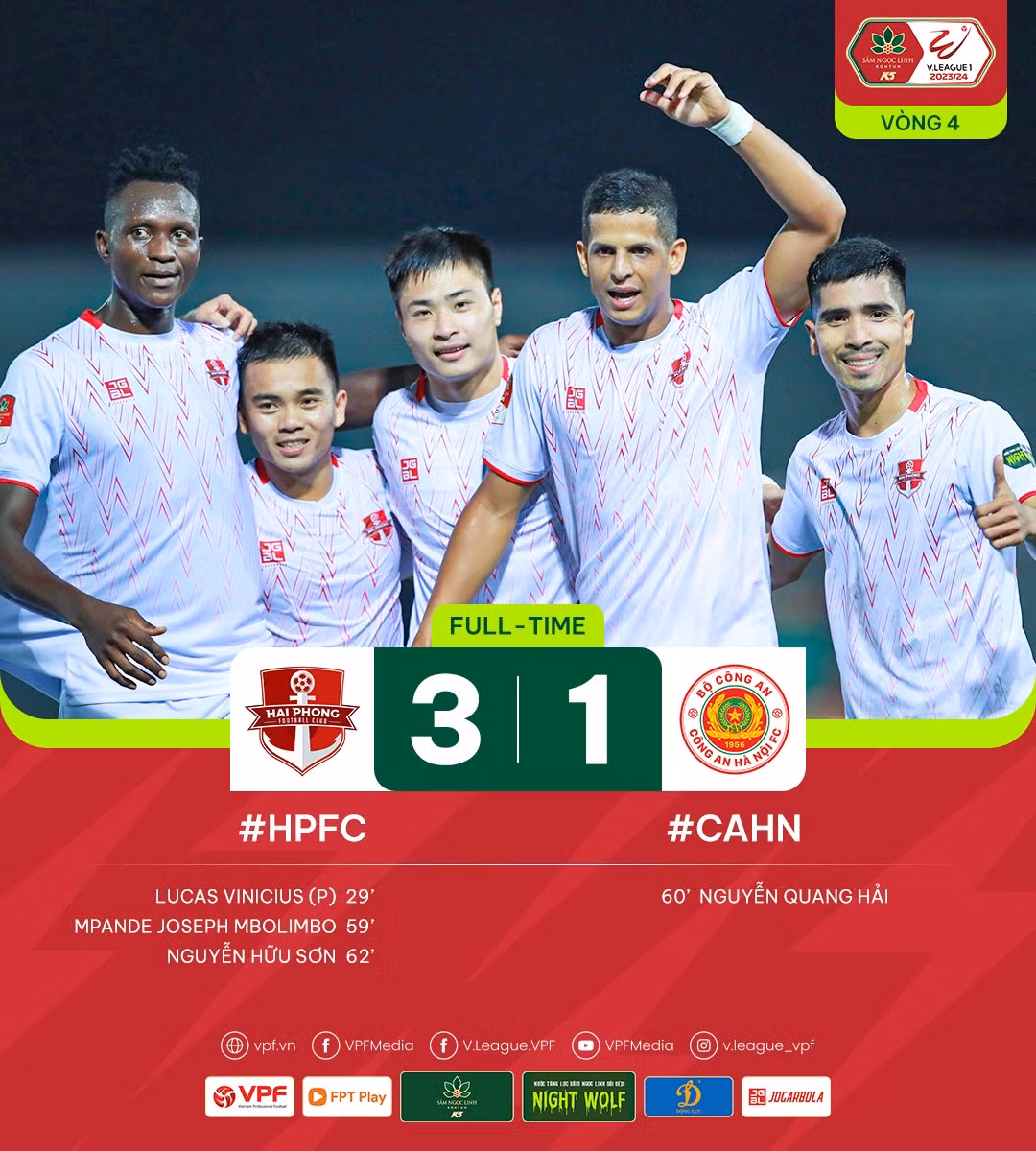 Hải Phòng đè bẹp CAHN 3-1 trong ngày HLV Gong ra mắt V-League ảnh 5 Hải Phòng đè bẹp CAHN 3-1 trong ngày HLV Gong ra mắt V-League ảnh 5