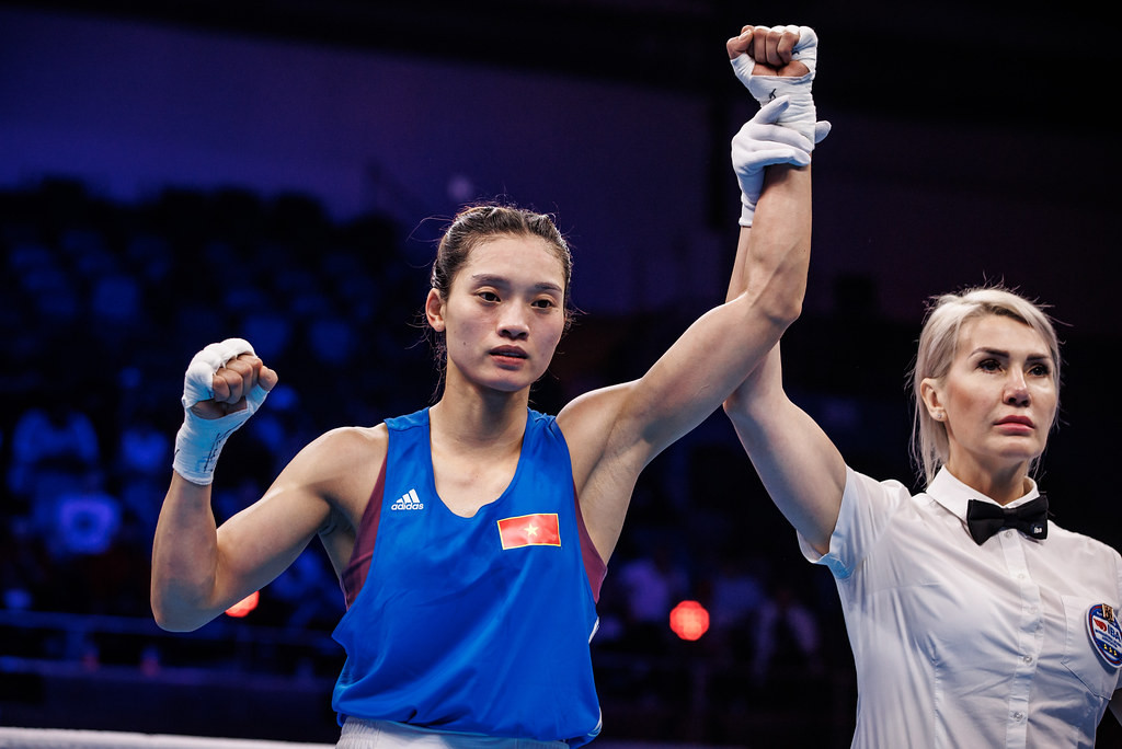 Nguyễn Thị Tâm xuất sắc vào bán kết giải Boxing thế giới 2023. Ảnh: IBA