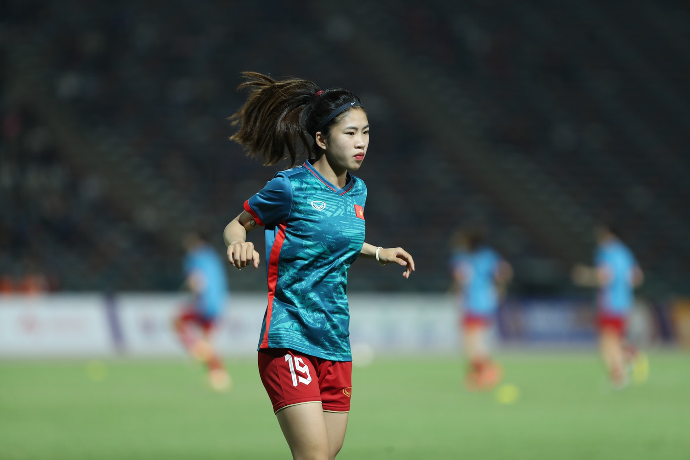 Thanh Nhã tiếp tục đóng vai "siêu dự bị" ở trận này. Ở vòng bảng, cô đã ghi bàn sau khi vào sân thay người. Ảnh: Hữu Phạm Thanh Nhã tiếp tục đóng vai "siêu dự bị" ở trận này. Ở vòng bảng, cô đã ghi bàn sau khi vào sân thay người. Ảnh: Hữu Phạm