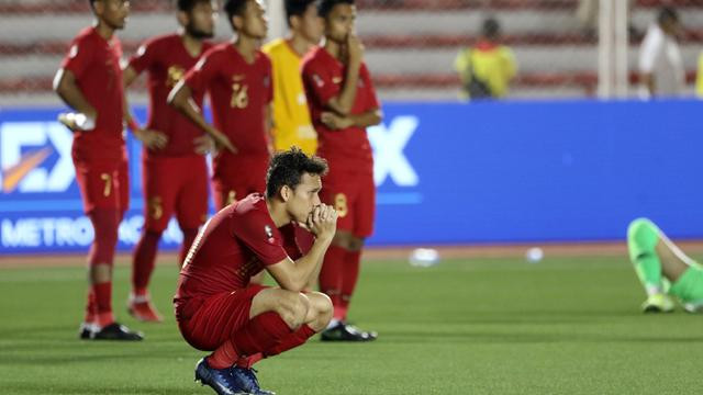 Tiền vệ Egy Maulana Vikri của U22 Indonesia buồn bã sau thất bại 0-3 trước U22 Việt Nam ở chung kết SEA Games 2019.