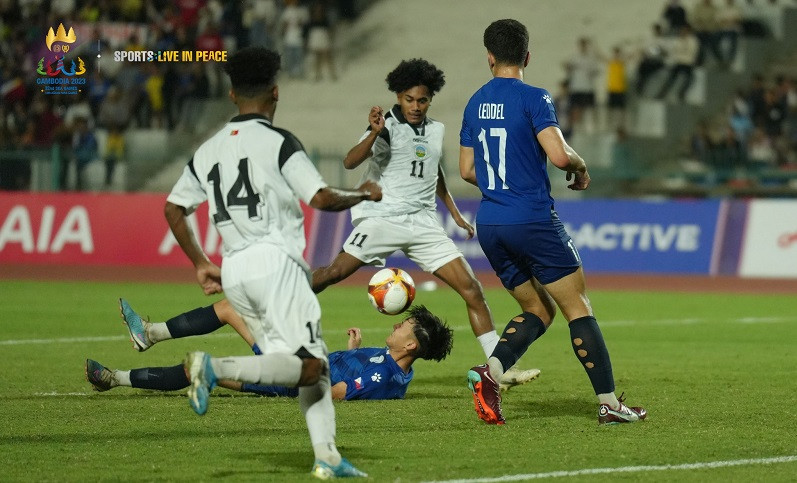 U22 Philippines (áo xanh) hết cơ hội đi tiếp sau trận thua Timor Leste U22 Philippines (áo xanh) hết cơ hội đi tiếp sau trận thua Timor Leste
