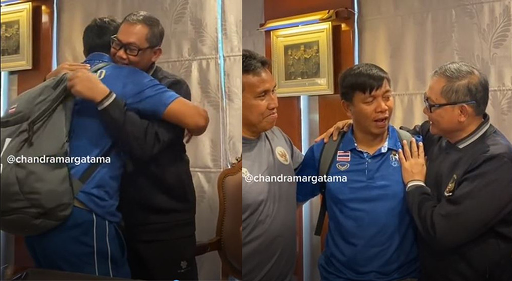 Trợ lý HLV U22 Thái Lan đến xin lỗi trưởng đoàn U22 Indonesia