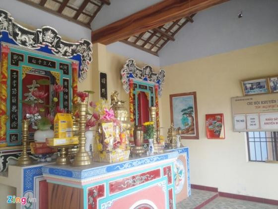 Bàn thờ gia tộc của ông Nguyễn Bá Thanh tại thôn Dương Sơn, xã Hòa Tiến (huyện Hòa Vang, TP Đà Nẵng).