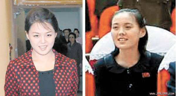 Cô Ri Sol Ju, vợ của nhà lãnh đạo Triều Tiên Kim Jong-un (trái) và Kim Yo Jong, em gái của ông Kim.