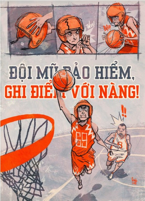 Đội mũ bảo hiểm để đảm bảo an toàn