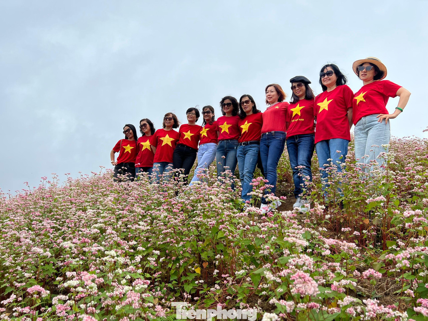 Đoàn du khách từ TP.HCM lần đầu đến với Hà Giang thích thú với triền đồi Tam giác mạch. Chị Vũ Xuân Tường Vi cho biết ban đầu hơi thất vọng vì dừng chân ở một vườn Tam giác mạch nhỏ khác hẳn với không gian mênh mông được giới thiệu qua ảnh. Tuy nhiên, triền đồi hoa của gia đình ông Thò Mí Sính trồng đã khiến cả đoàn khách hân hoan. Ảnh: NGUYÊN KHÁNH. Đoàn du khách từ TP.HCM lần đầu đến với Hà Giang thích thú với triền đồi Tam giác mạch. Chị Vũ Xuân Tường Vi cho biết ban đầu hơi thất vọng vì dừng chân ở một vườn Tam giác mạch nhỏ khác hẳn với không gian mênh mông được giới thiệu qua ảnh. Tuy nhiên, triền đồi hoa của gia đình ông Thò Mí Sính trồng đã khiến cả đoàn khách hân hoan. Ảnh: NGUYÊN KHÁNH.
