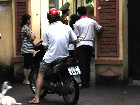 Điểm thi trường THCS Khương Đình sáng 9/7. Ảnh: Tuấn Nguyễn