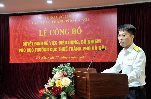 Phó cục trưởng Trần Quang Hưng phát biểu nhận nhiệm vụ mới.