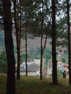 Đường xích tùng Đền Thượng nhìn sang bên kia biên giới