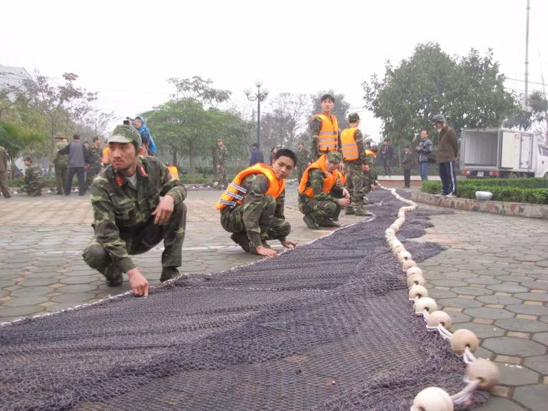 Tập phối hợp kéo lưới. Tập phối hợp kéo lưới