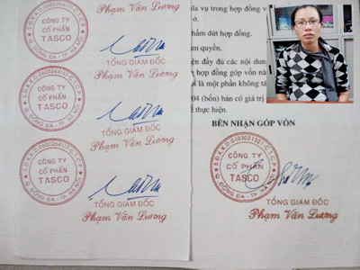 Đặng Thị Kim Dung và những con dấu, chữ ký giả do cô ta 