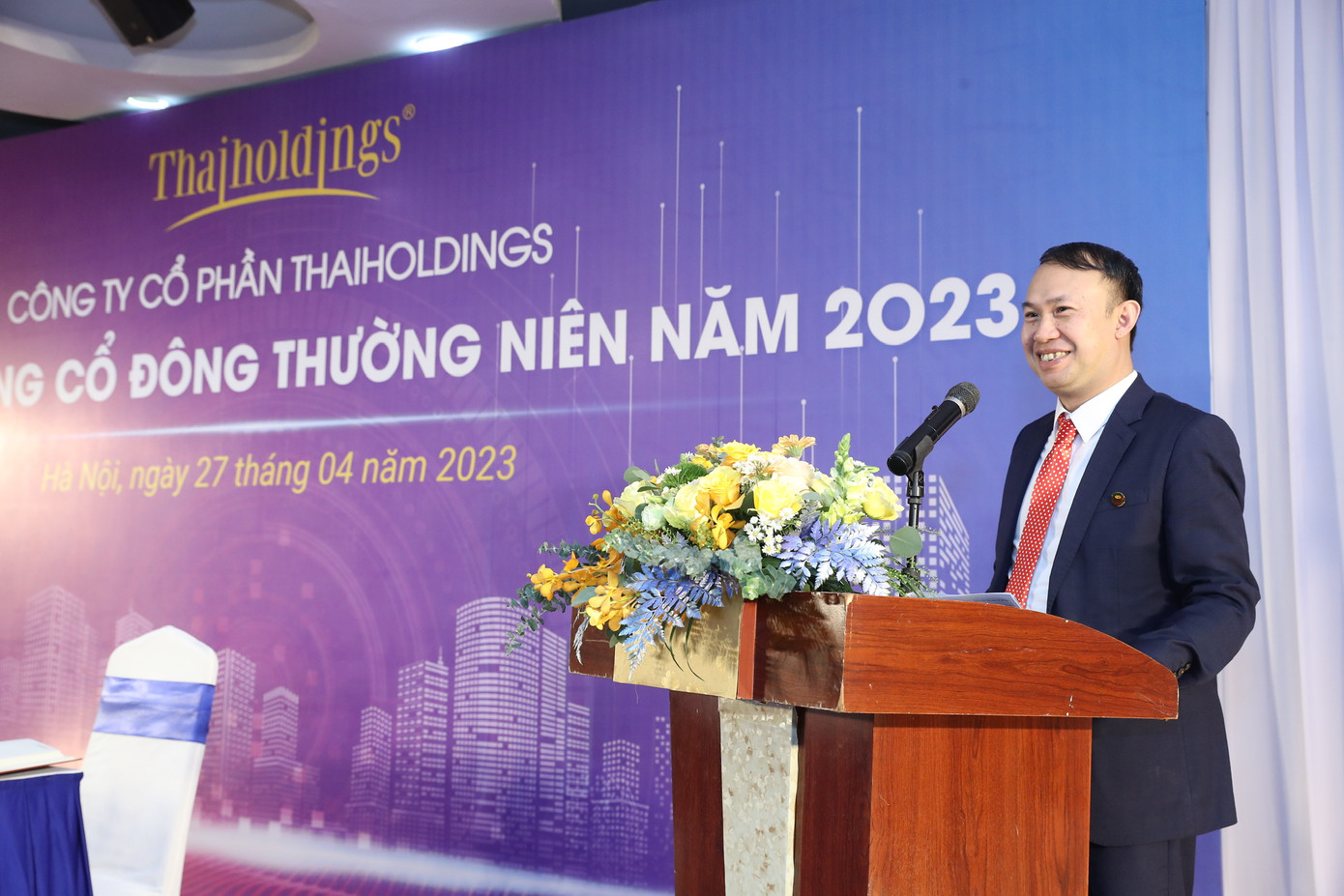 Ông Phan Mạnh Hùng – TGĐ Thaiholding phát biểu tại ĐHCĐ thường niên 2023
