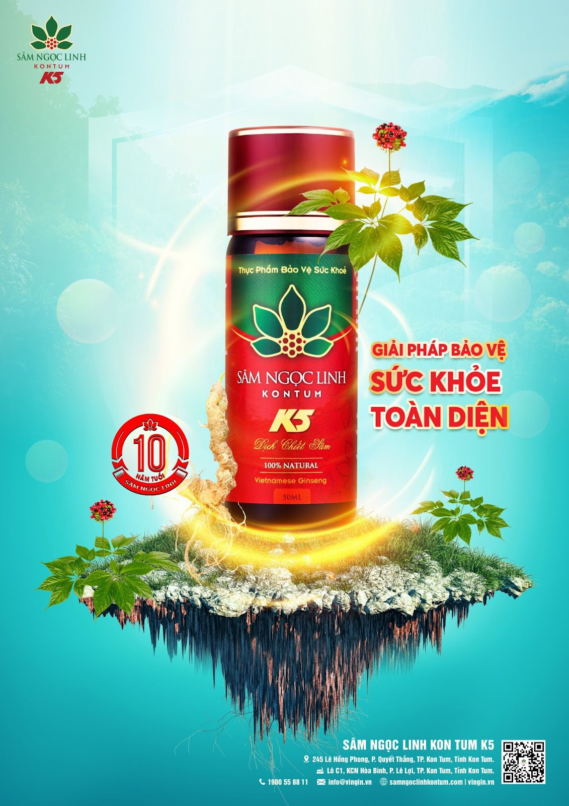 K5 Dịch chiết Sâm Ngọc Linh là giải pháp bảo vệ sức khỏe toàn diện