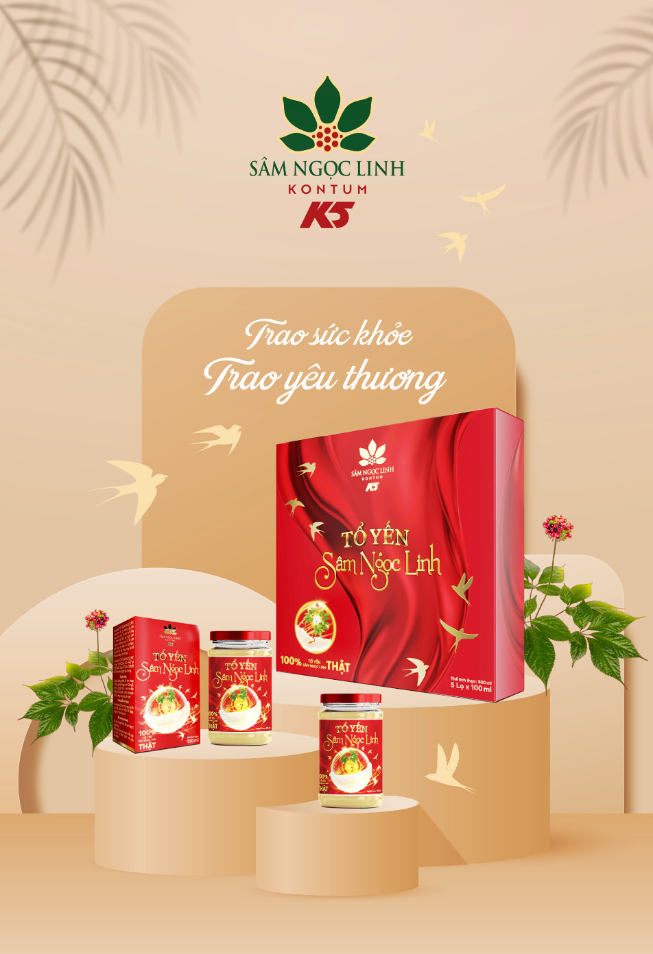 Trao sức khỏe - Trao yêu thương cùng Tổ yến Sâm Ngọc Linh.