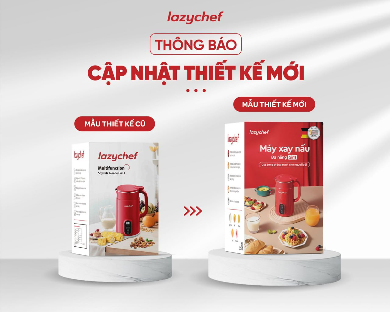 Để tránh tình trạng hàng giả, hàng nhái Lazychef đã thay cập nhật thiết kế bao bì mới từ tháng 3/2023
