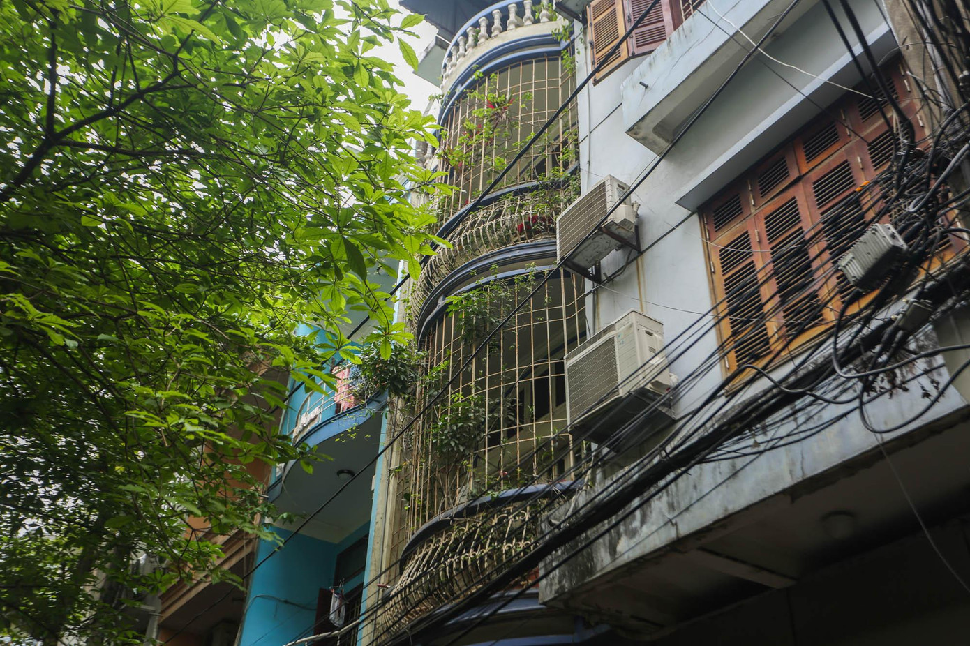 Một số hộ khác thì quây kín để giúp đảm bảo an toàn cho trẻ nhỏ.