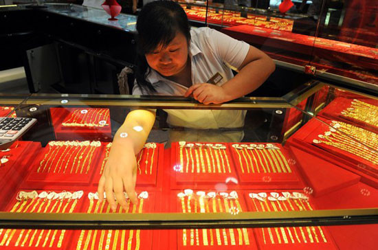 Chú thích ảnh: giá vàng trong nước sáng nay tăng thêm 150.000 đồng/lượng