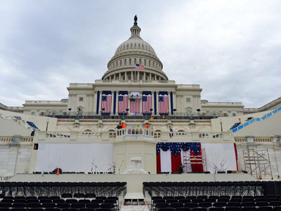Sân khấu Lễ Nhậm chức lần 2 của tổng thống Obama đã sẵn sàng