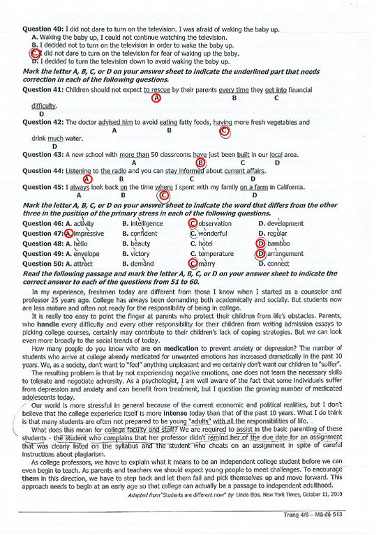 Bài giải đề thi 5 môn cao đẳng ngày 15/7 ảnh 9