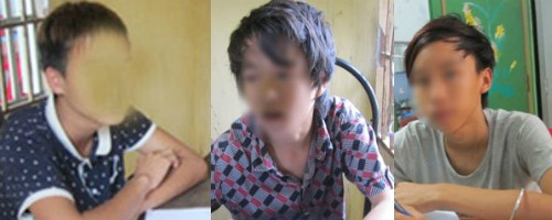 Công (trái) và đồng bọn 9X. Công (trái) và đồng bọn 9X