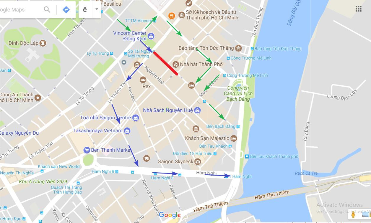 Các lộ trình thay thế trong thời gian cấm xe lưu thông vào đường Đồng Khởi Các lộ trình thay thế trong thời gian cấm xe lưu thông vào đường Đồng Khởi