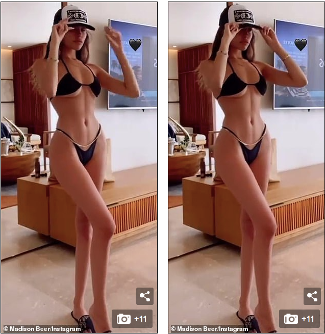 Loạt ảnh này chụp trong kỳ nghỉ ở Mexico của cô cuối tuần qua, khoe vóc dáng "cực phẩm" của Madison với chiều cao 1m66 và số đo ba vòng "bốc lửa" 94-62-95cm.