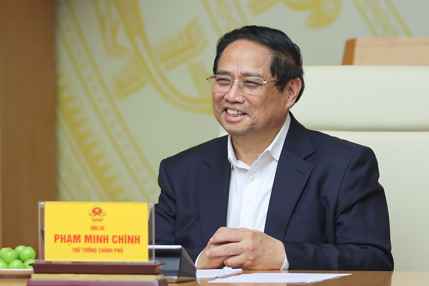 Thủ tướng Phạm Minh Chính chủ trì cuộc gặp mặt. Ảnh: VGP Thủ tướng Phạm Minh Chính chủ trì cuộc gặp mặt. Ảnh: VGP