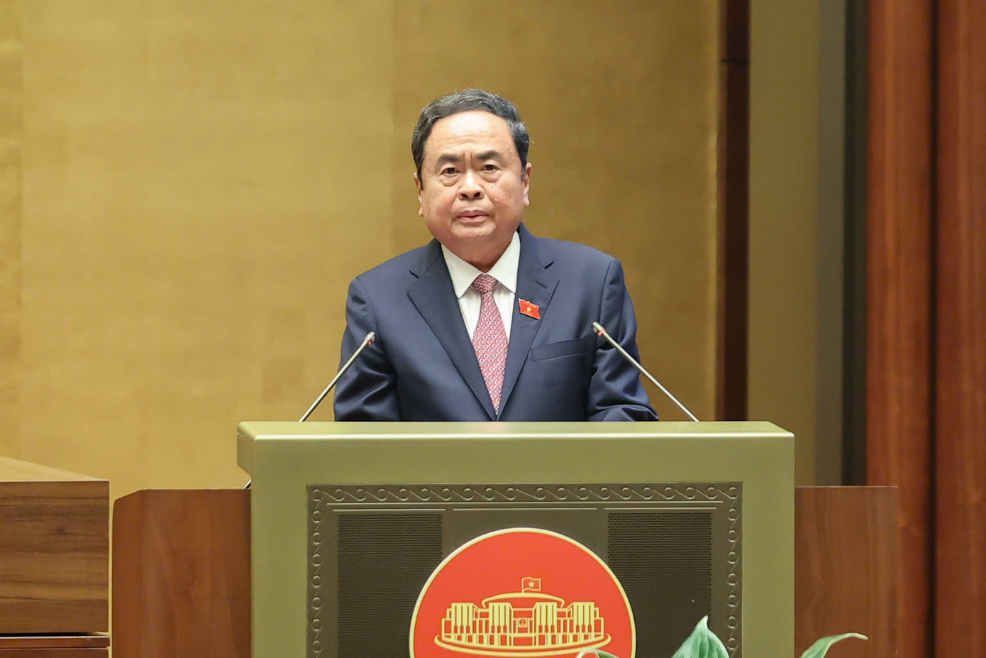 Chủ tịch Quốc hội Trần Thanh Mẫn phát biểu bế mạc. Ảnh: Như Ý.