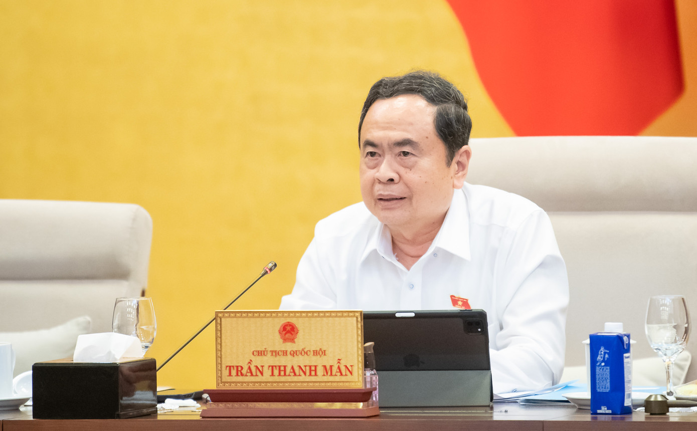 Chủ tịch Quốc hội Trần Thanh Mẫn phát biểu tại phiên họp Ủy ban Thường vụ Quốc hội. (Ảnh: QH)