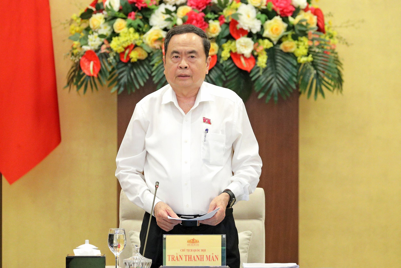 Chủ tịch Quốc hội Trần Thanh Mẫn phát biểu. (Ảnh: Hồ Long) Chủ tịch Quốc hội Trần Thanh Mẫn phát biểu. (Ảnh: Hồ Long)