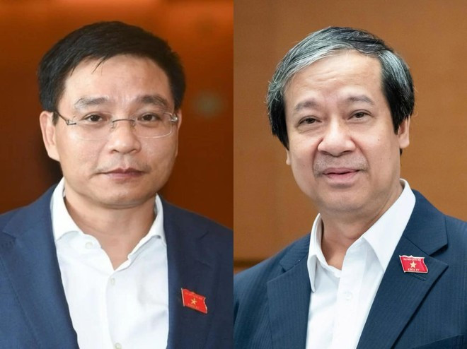Bộ trưởng Tài chính Nguyễn Văn Thắng (bên trái) và Bộ trưởng GD&amp;ĐT Nguyễn Kim Sơn sẽ trả lời chất vấn tại kỳ họp thứ 9.