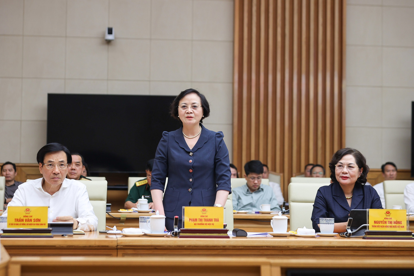 Bộ trưởng Nội vụ Phạm Thị Thanh Trà tại phiên họp. Ảnh: VGP Bộ trưởng Nội vụ Phạm Thị Thanh Trà tại phiên họp. Ảnh: VGP