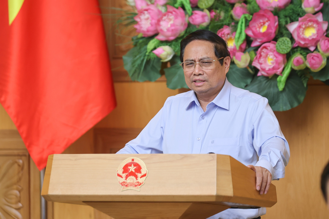 Thủ tướng Phạm Minh Chính chủ trì cuộc họp. Ảnh: VGP Thủ tướng Phạm Minh Chính chủ trì cuộc họp. Ảnh: VGP