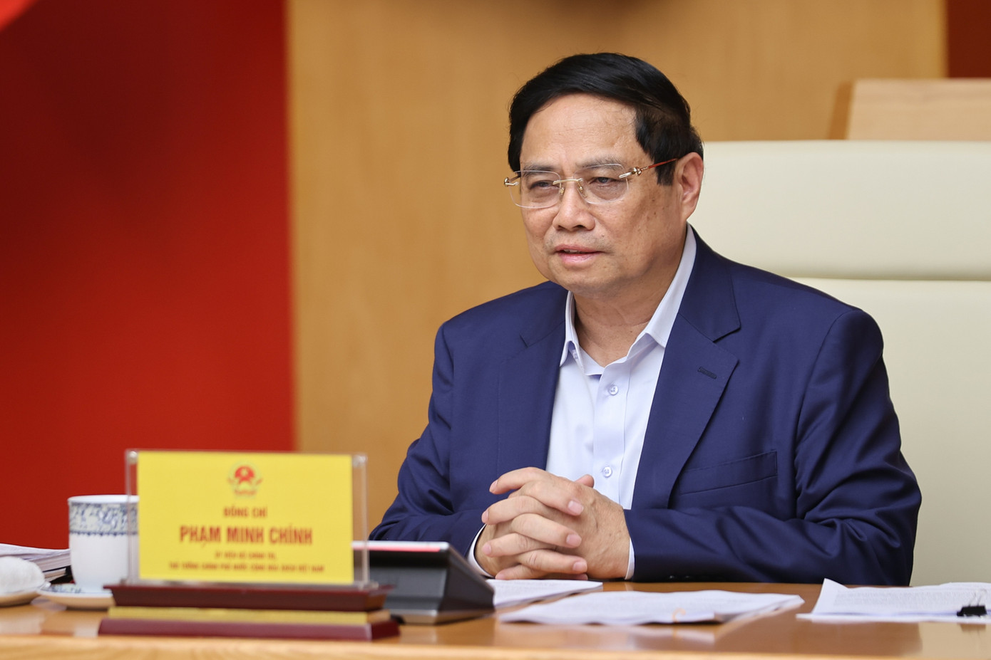 Thủ tướng Chính phủ Phạm Minh Chính phát biểu tại hội nghị. Ảnh: Nhật Bắc