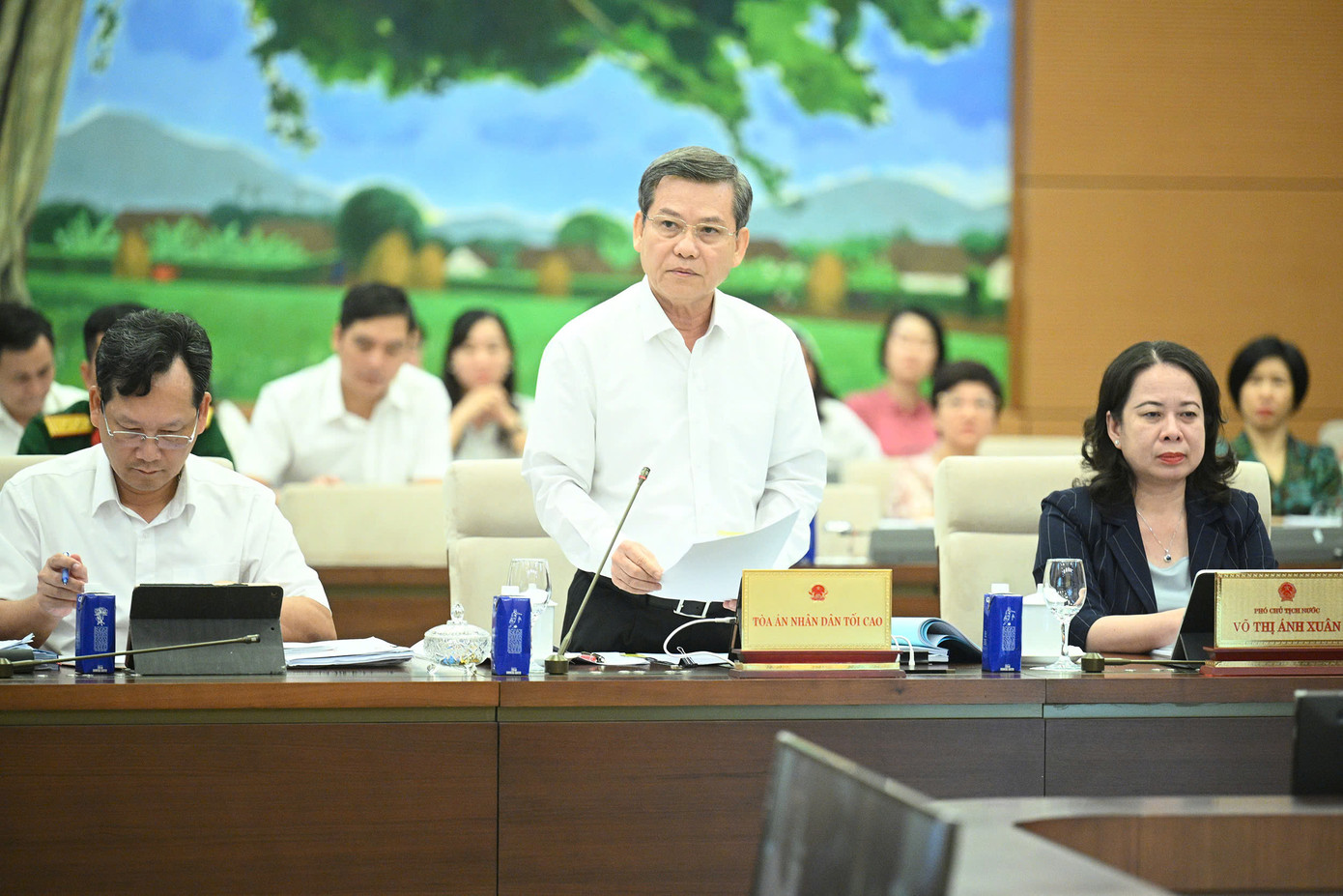 Chánh án TAND tối cao Lê Minh Trí. Ảnh: QH Chánh án TAND tối cao Lê Minh Trí. Ảnh: QH