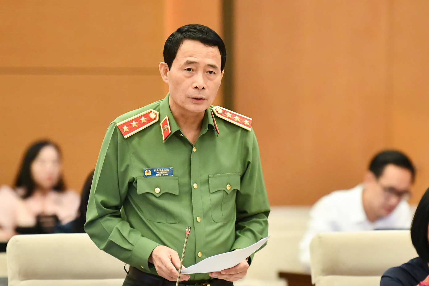 Thượng tướng Lê Quốc Hùng - Thứ trưởng Bộ Công an. Ảnh: QH Thượng tướng Lê Quốc Hùng - Thứ trưởng Bộ Công an. Ảnh: QH