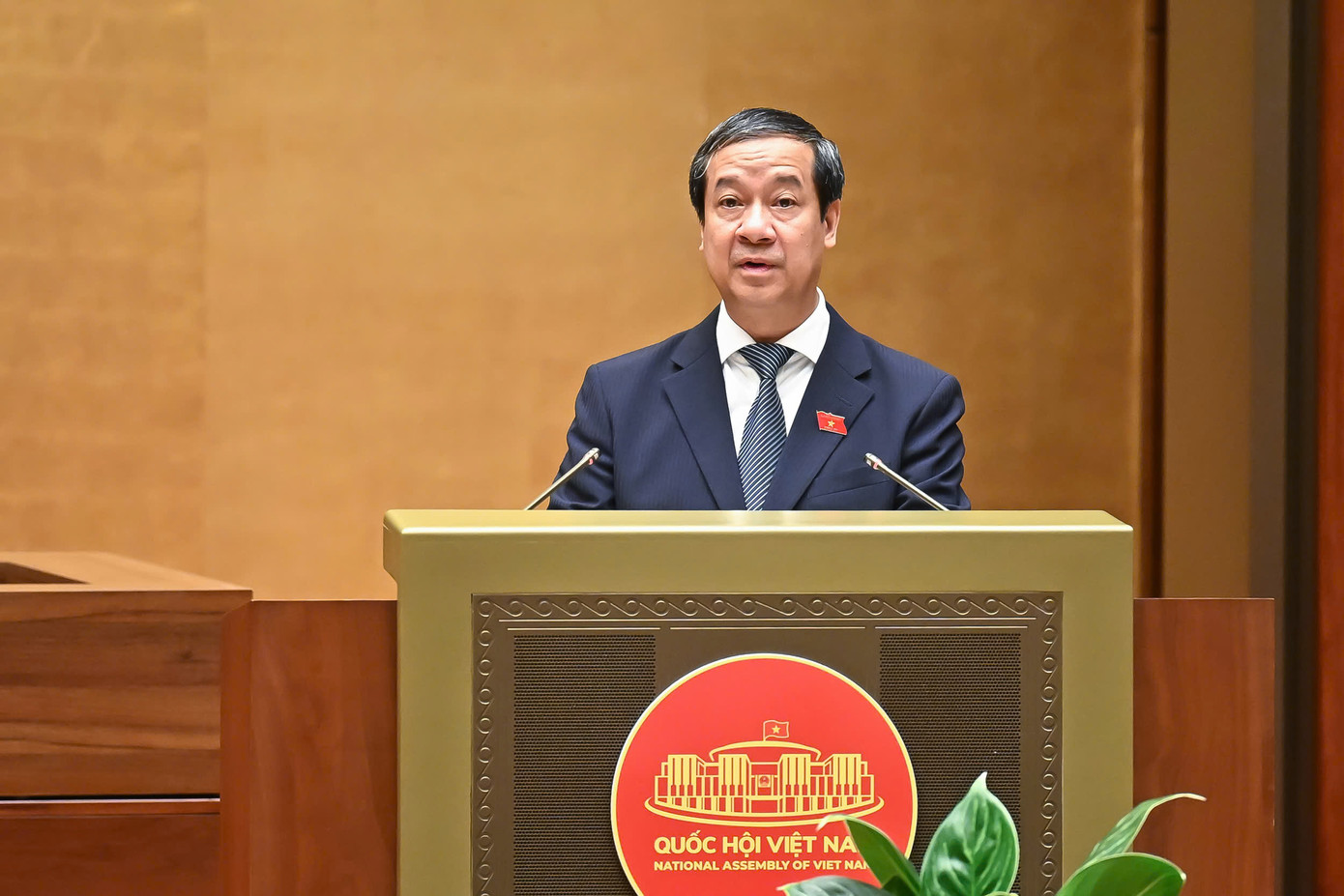 Bộ trưởng Bộ Giáo dục và Đào tạo Nguyễn Kim Sơn. Ảnh: QH Bộ trưởng Bộ Giáo dục và Đào tạo Nguyễn Kim Sơn. Ảnh: QH