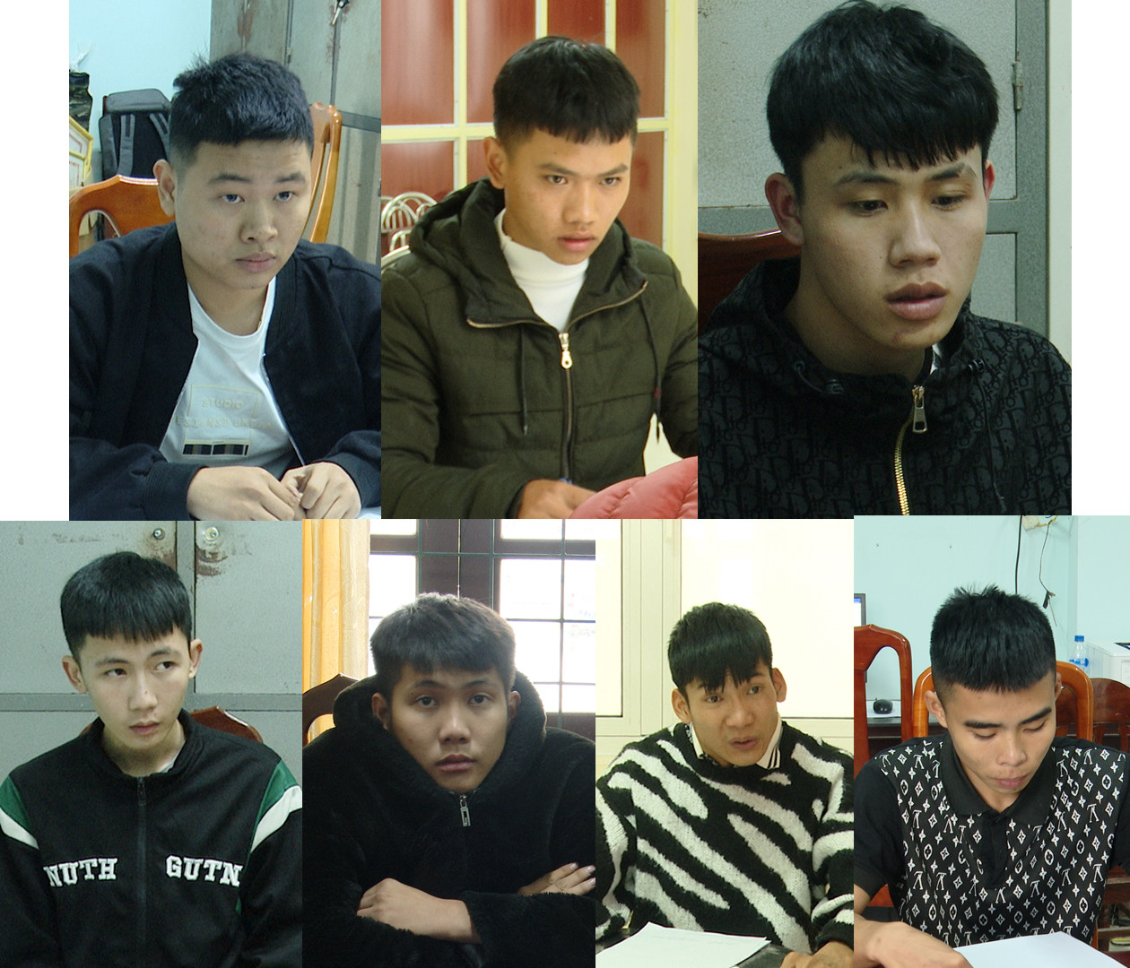 Nhóm "trai làng" vừa bị bắt giữ Nhóm "trai làng" vừa bị bắt giữ