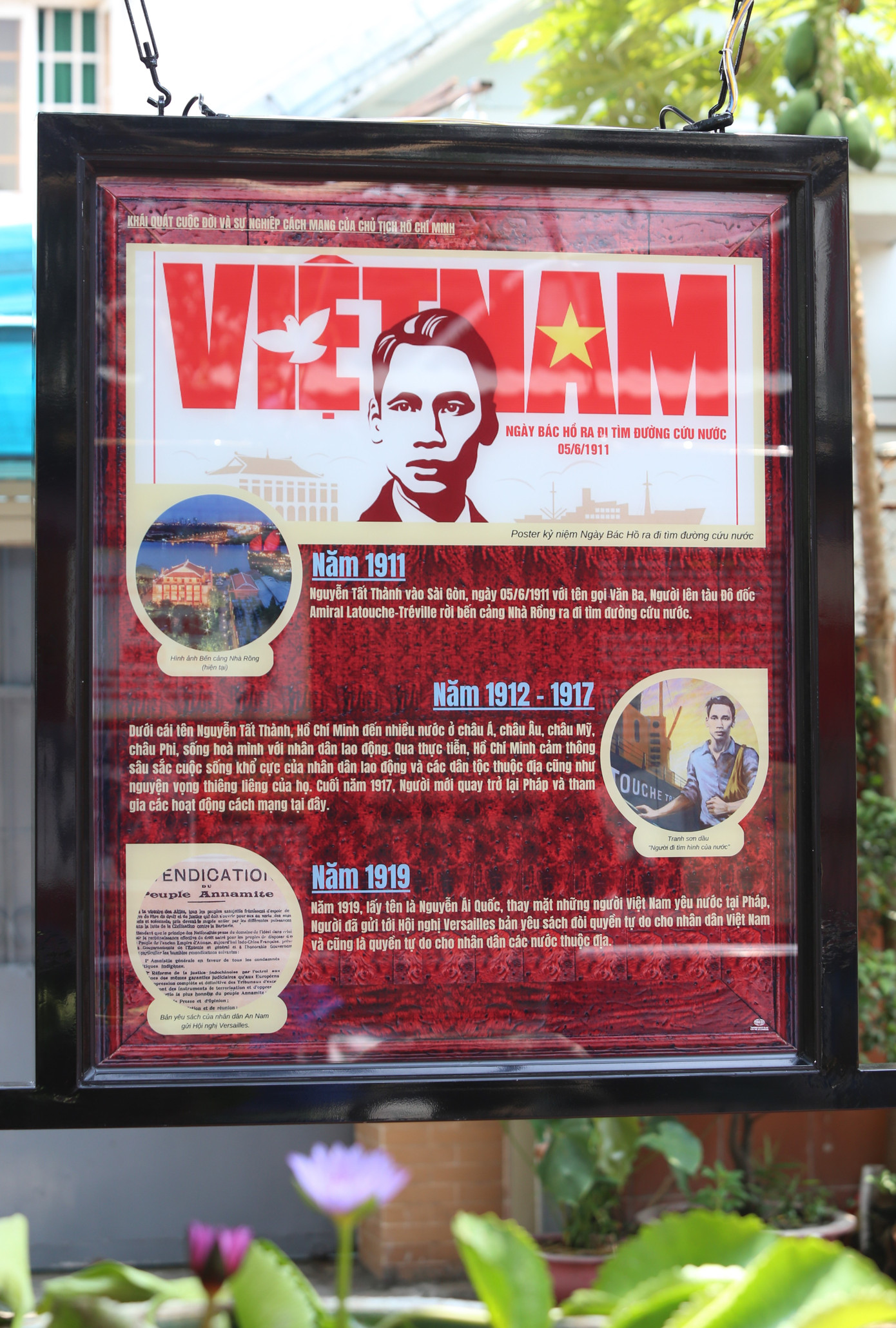 Hành trình ra đi tìm đường cứu nước của Chủ tịch Hồ Chí Minh từ năm 1911 đến năm 1919.