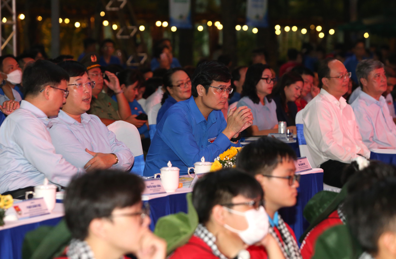 Lãnh đạo T.Ư Đoàn, TPHCM dự chương trình kỷ niệm. Ảnh: Ngô Tùng
