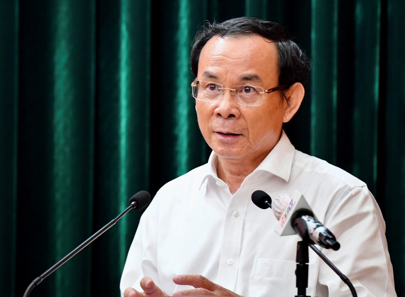 Bí thư Thành ủy TPHCM Nguyễn Văn Nên phát biểu tại hội nghị. Ảnh: Việt Dũng.