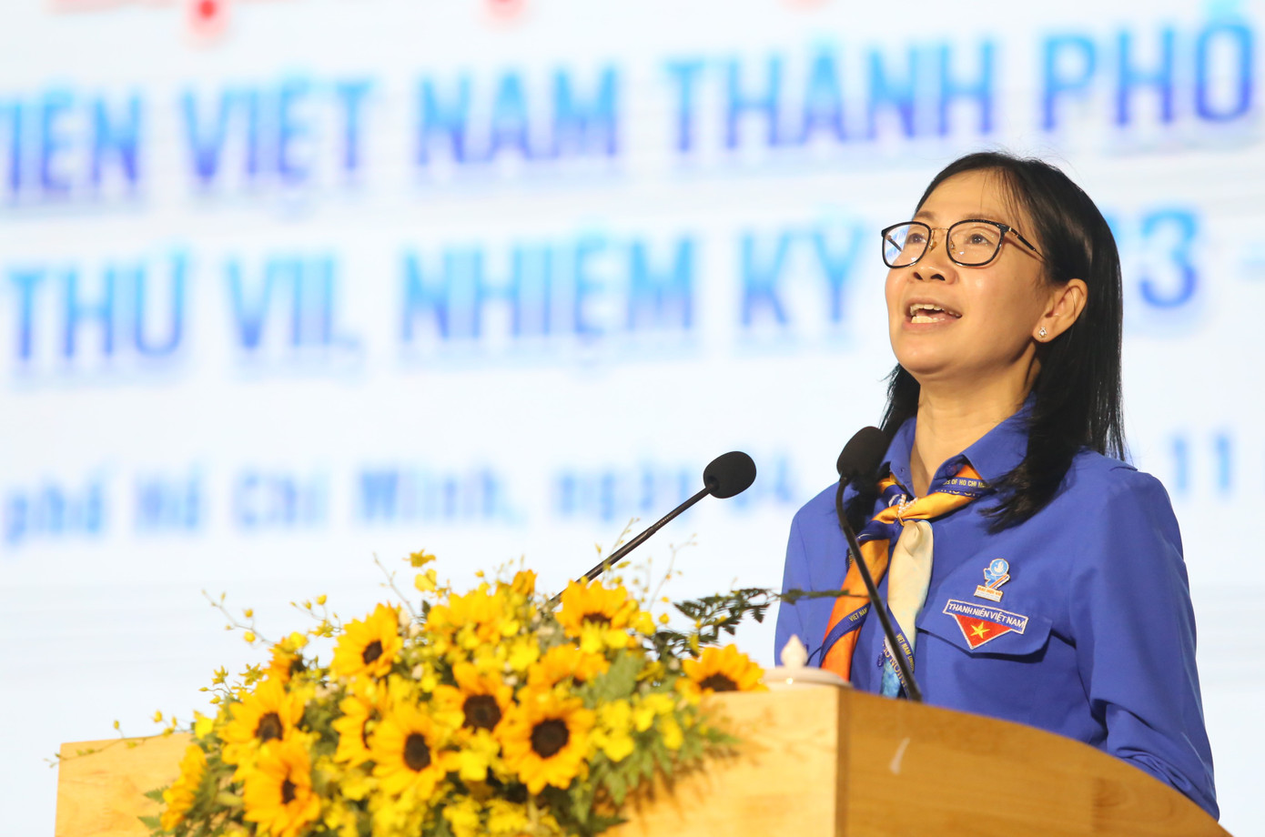 Chị Phan Thị Thanh Phương chia sẻ tại phiên khai mạc đại hội.