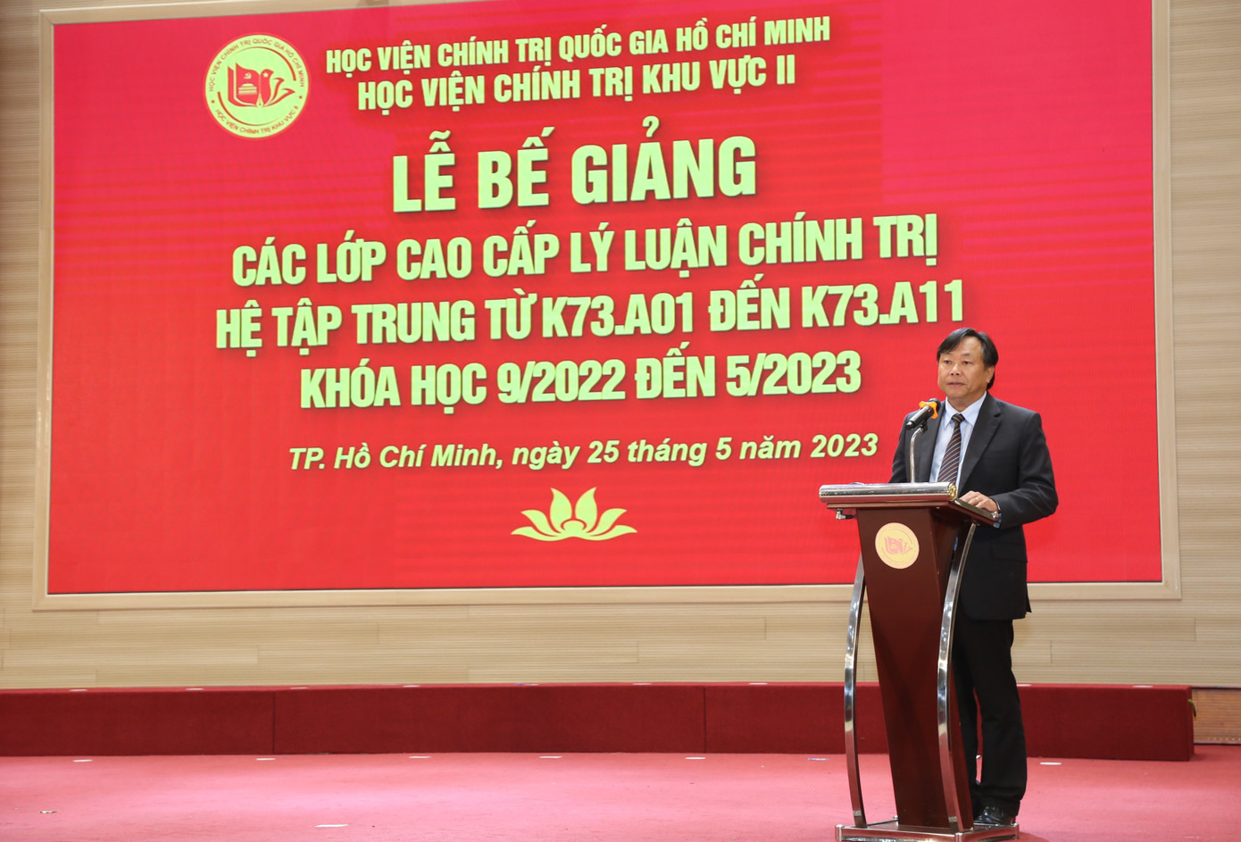 PGS.TS Nguyễn Quốc Dũng phát biểu tại lễ bế giảng khóa học. Ảnh: Ngô Tùng PGS.TS Nguyễn Quốc Dũng phát biểu tại lễ bế giảng khóa học. Ảnh: Ngô Tùng