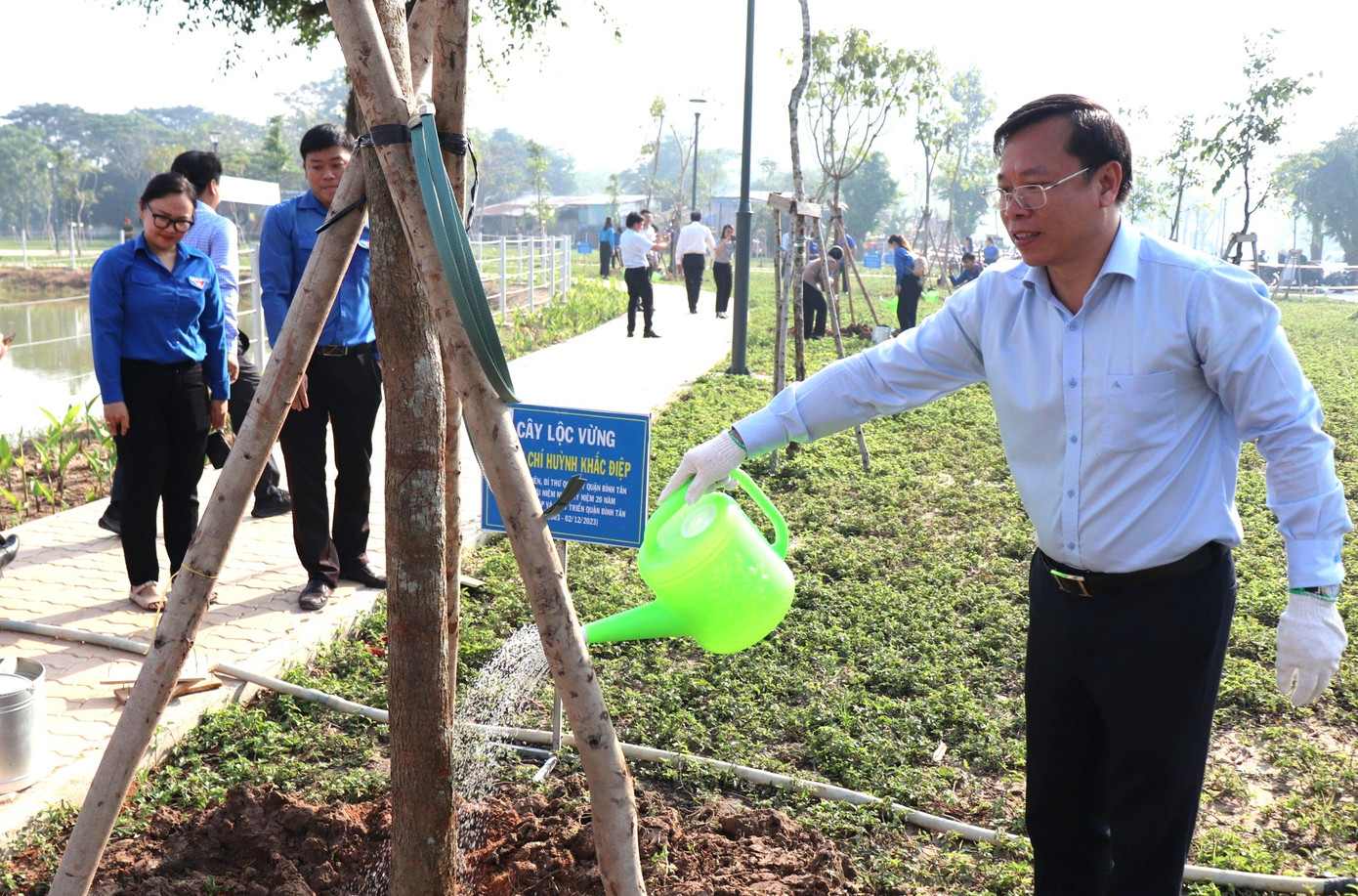 Dự án công viên trung tâm là một trong những công trình tiêu biểu chào mừng kỷ niệm 20 năm ngày thành lập và phát triển quận Bình Tân (2003 - 2023). Ảnh: Bảo Phương Dự án công viên trung tâm là một trong những công trình tiêu biểu chào mừng kỷ niệm 20 năm ngày thành lập và phát triển quận Bình Tân (2003 - 2023). Ảnh: Bảo Phương
