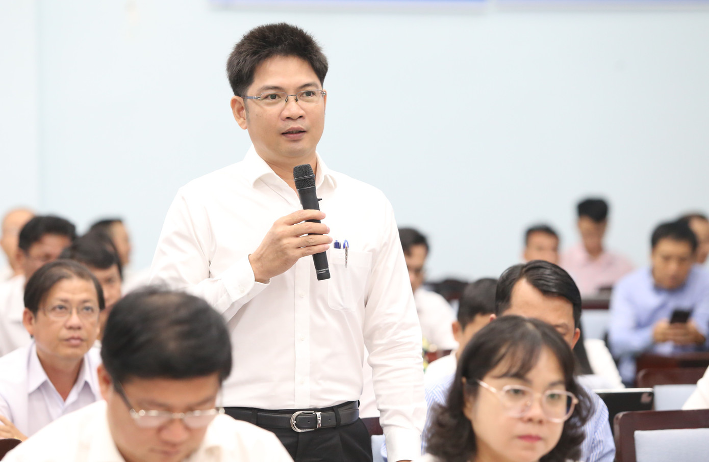 Giám đốc Trung tâm phát triển hạ tầng kỹ thuật TP Thủ Đức Lưu Văn Tấn. Ảnh: Ngô Tùng Giám đốc Trung tâm phát triển hạ tầng kỹ thuật TP Thủ Đức Lưu Văn Tấn. Ảnh: Ngô Tùng