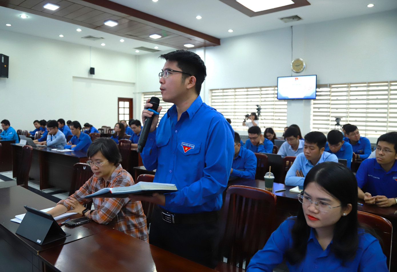 Cán bộ các cơ sở trực thuộc Thành Đoàn TPHCM trao đổi tại chương trình.