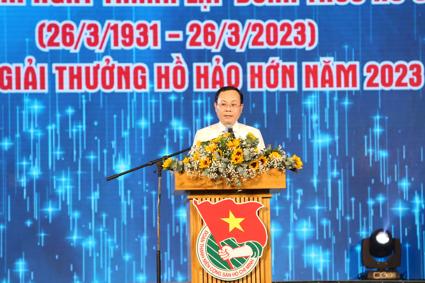 Phó Bí thư Thành ủy TPHCM Nguyễn Văn Hiếu phát biểu tại lễ kỷ niệm.