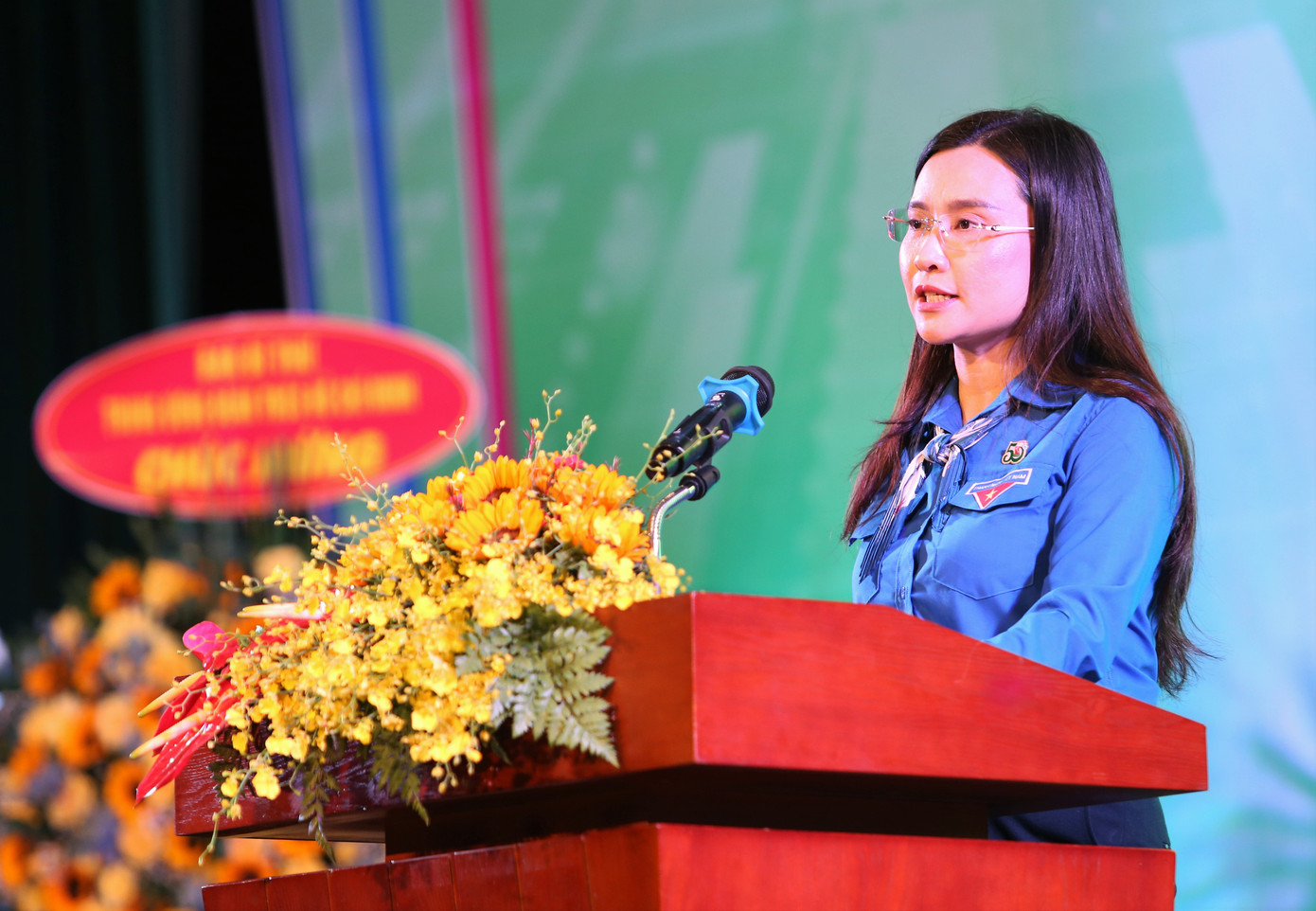 Bí thư T.Ư Đoàn Nguyễn Phạm Duy Trang phát biểu tại buổi lễ. Ảnh: Ngô Tùng