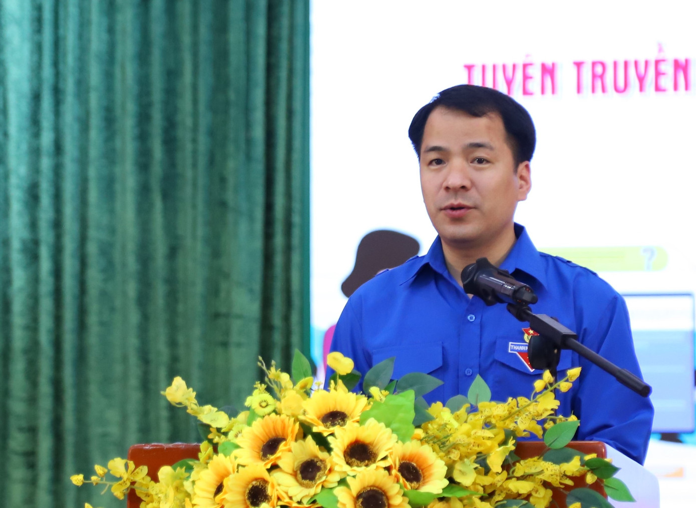 Bí thư T.Ư Đoàn Ngô Văn Cương phát biểu tại chương trình. Ảnh: Như Việt