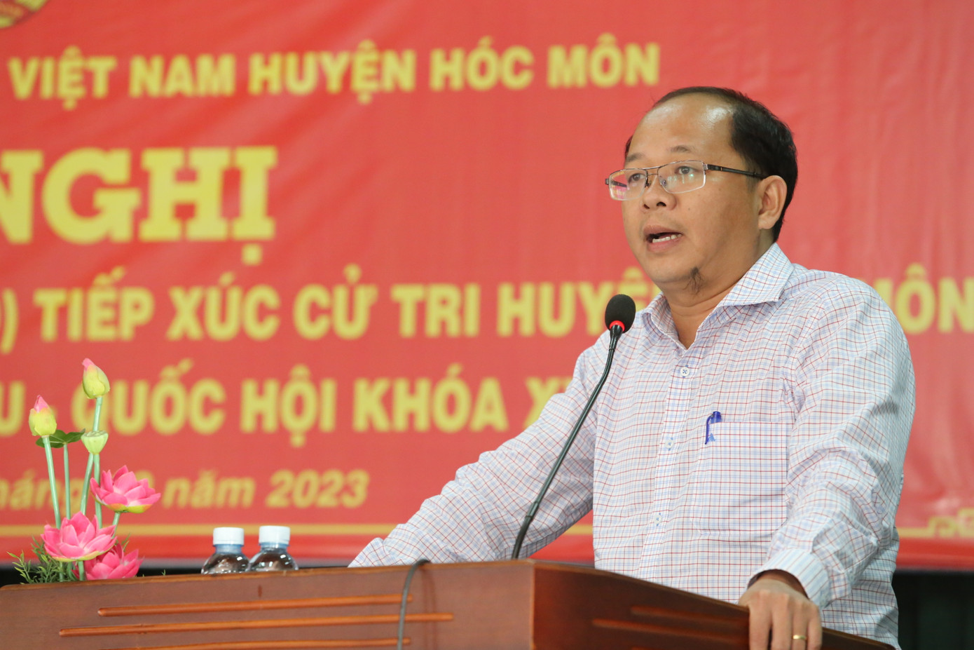 Chủ tịch UBND huyện Hóc Môn Dương Hồng Thắng. Ảnh: Ngô Tùng